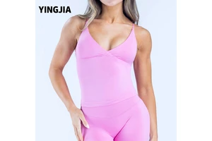 Seamless High Elastic Tight Solid Simple Women's Yoga Sports Vest Spandex/Nylon for Riding Running