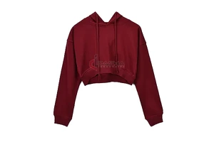 Custom Logo Gym Yoga Crop Top Hoodie Women Workout Fitness Sportswear Polyester Spandex Breathable Quick Dry Collarless