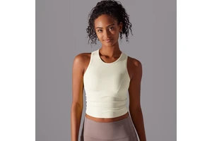 Women's Breathable Spandex/Nylon Yoga Tank Top Beauty Back Sports Running Fitness Clothing Quick Drying Slim Fit 220g Wholesale