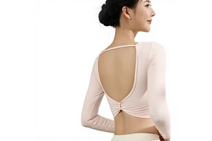 High-end Women's Yoga Top Sexy Mesh Long-Sleeve Bare-Feel Moisture-Wicking Sweat-Drying Pilates Fitness Sports Back-Beautifying