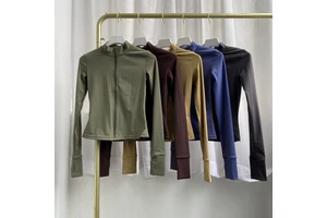 Zipper Tight Running Sports Tops Breathable Nude Fitness Jacket Training Quick-drying Long-sleeved Yoga Clothes