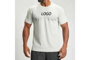 Spring and Summer Men's Sports Top Casual Skin-Friendly Breathable Quick-Dry Round Neck T-Shirt Yoga Fitness Home Short Sleeve
