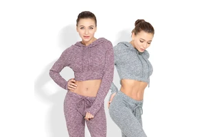 Customized Women's Sexy Crop Tight Waterproof Plus Size Fast Dry Hooded Autumn Winter Sports Yoga Wear Long Sleeves Breathable
