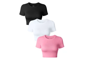New Arrival Fitness Yoga Wear Short Sleeve Round Seamless Women's Yoga Crop Top