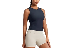 Womens Casual Custom Yoga Tank Top Sleeveless Crop Workout Shirt Slim Fit Breathable Stretch Eco-Friendly Quick Dry Jersey