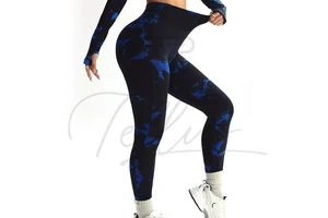 High Waist Elastic Waist Fitness Leggings OEM Design Push-Up Seamless Full Length Print Pattern Four-Way Stretch Breathable