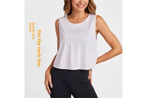 Yoga Vest Women's Hollow-out Breathable Spandex/Nylon Sports Blouse Running Fitness Casual All-match Top Women's Clothing