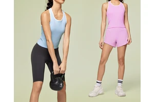 Integrated Color-matched Polyester Sports Yoga tank Top for Unisex Drawstring Closure Chest Pad Sleeveless Running Fitness Top