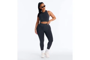 New Women's High Quality Solid Color Plus Size 2-Piece Yoga Sets Elastic Waist Front Quick Dry Activewear for Gym Fitness