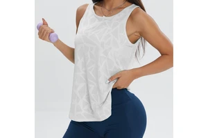 Custom Logo Plus Size Women's Yoga Sleeveless Shirts Tops Breathable Lightweight Seamless Print Quick-Dry Anti-Odor Gym Sports