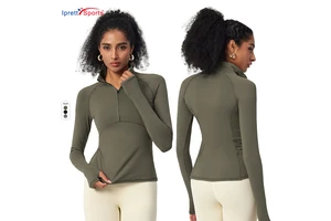 Breathable Active Wear Women Half Zip Sweatshirt High Quality Sports Wear Training Long Sleeve Yoga Tops for Women