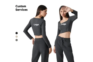 Autumn Winter Women's Professional Training Sports Tops Slimming Yoga Clothes Breathable Print New for Running Fitness-Daw194