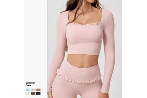 Custom Sportswear Yoga Tops Gym Fitness Wear Woman Top Custom Logo Fitness Clothes for Women Long Sleeve Crop Top