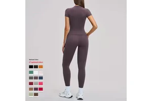 Women's Adult Spring T-shirt Quick-dry Yoga Wear Tight-fitting Short-sleeve Fitness Top Cover-up Outdoor Running Sports