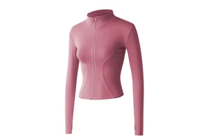 Outdoor Seamless Long Sleeve Women's Yoga Jacket Breathable Stretch Running Cycling Sports Jackets Gym Sportswear Yoga Top