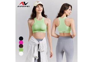 Clothes Women Yoga Vest Short Back Top Worn Outside With Chest Pad Fitness Running Pilates Sport Bra