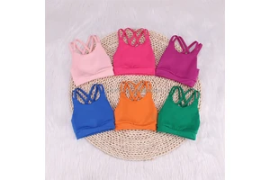 New Arrival Solid Color Kids Yoga Custom Design Kids Sports Tank Top Quick Drying Youth Fitness Clothes