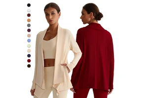 LWY7005 Ribbed Fitness Sports Top Loose Outdoor Sports Long-sleeved Yoga Wear Women Casual Wear