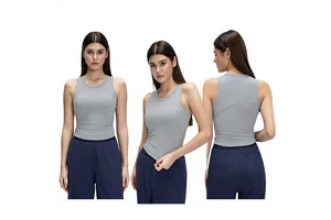 Buttery-Soft Seamless Breathable Eco-Friendly Racerback Tank Yoga Top High Stretch Workout Quick Dry Activewear Everyday