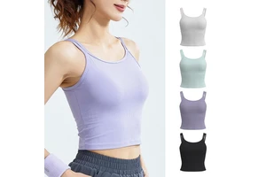 Source Factory Wholesale Running Yoga Sports Vest Women's tank Top, Sleeveless Exercise U-shaped Back Sports Tennis Shirt