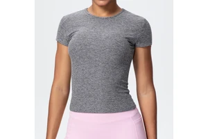 Women's Solid Color Spandex/Nylon T Shirt Four-Way Stretch Quick Dry Breathable Eco-Friendly Skinny Fit Short Sleeve Yoga