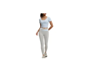 New Style Beautiful Back Yoga Top Chest Pads Short-Sleeve Crossed Sports Breathable Spandex/Polyester Solid Fitness Wear Women's