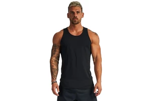 Men's Casual Gym Tank Top Breathable Polyester/Cotton Sportswear Sports Jogger Workout Vest Sleeveless Loose Fit Knitted