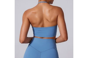 Halter Fashionable Sexy Casual Gym tank Top Quick-drying Breathable Softness Yoga Bra for Women Cross Wrinkle Sport Bra