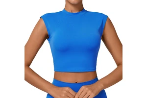 Women's Quick-Dry Cap Sleeve Yoga T-Shirt Fitted Workout Top for Running & Fitness Spandex Material Plus Size Hoodies Shorts