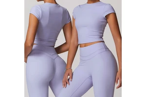 Quick Dry Fitness Sport Top Tight Short Sleeve Sports Breathable Yoga Tshirt for Women