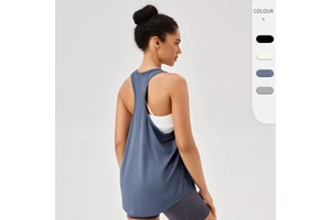 Women's Sports Cover, Loose Camisole Vest, Yoga Suit, Quick Drying, Breathable Sleeveless Fitness Running Top