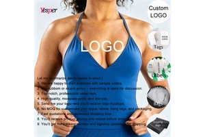 High Elastic Beauty Back Tight Long Vest Square Neck Halter Three-Layer Breast Pad Seamless Fitness Top for Plus Sizes-Yoga Top