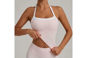 Summer Adjustable Shoulder Strap Halter Yoga Vest Quick-drying Fitness Top Comfort Soft Sexy Backless Running Sports Top