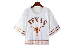 Women's High Quality Summer Casual T-Shirt Soft Full Sequin Eco-Friendly Polyester Size 2XL Breathable And Comfortable