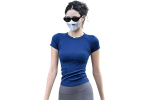 Europe and America Yoga Wear for Women, Seamless Pilates Top, Fitness Short-sleeve Round-neck Summer Slim-fit T-shirt