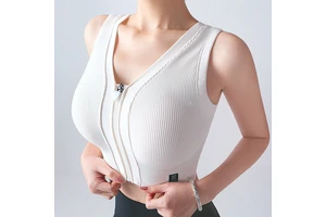 Customized Yoga Women's T-Shirt Backless Short Women's Ribbed