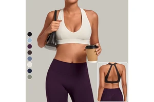 Ready Stock Sexy Breathable Lightweight Deep V Neck Hollow Out Yoga Crop Top High Elastic Soft Gym Bra for Women Backless Top