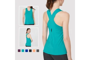 Women's Summer Thin Sports Vest Beauty Back Fitness Yoga Blouse Breathable Sleeveless Training Tank Tops