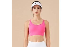 Women's Double Straps Breathable Sports Bras Quick Dry Cycling Crew Neck Yoga Tank Tops