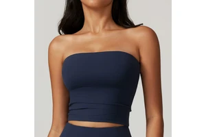 European American Strapless Tube Top for Women Sexy Beautiful Back Sports Underwear Shockproof Quick-Drying Fitness Yoga Top