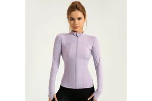 Hot Selling Seamless Slim Fit Quick Dry Standing Collar Sports Fitness with Zipper Long Sleeve Women's Body-shaping Yoga Jackets