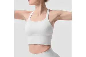 Halter Neck Cross Back Compression Sports Bra Elastic for Women High Support Sublimated Workout Vests Slim Fit Sleeveless Tops