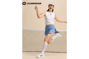 ZZCOMPRESSION Female Knitted Sleeveless Kink Sports Vest Quick-drying Moisture-wicking Yoga Fitness Running Badminton