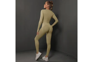Active Women's Long Sleeve Gym Tops Breathable Athletic Yoga Apparel Solid Pattern Fitness Clothes