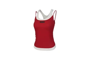 Women's Custom Layered Cross Back Tank Top with Padded Athletic Yoga Design Eco-Friendly Quick Dry Lightweight Spandex/Nylon