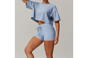 XW-DDX5034 Hot Selling Loose Yoga Top for Women Quick Drying Fitness Top Yoga Gym Fitness Workout Active Clothing