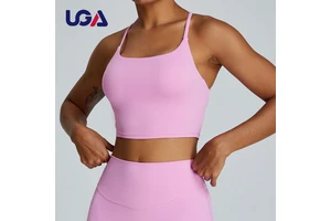 Yoga Vest Women's Shockproof Gathered Cross Back Sports Bra Quick-drying Fitness Top Gym Wear for Women