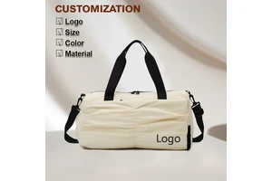 Professional OEM ODM Bag Manufacturer Ladies Ruffled Polyester Travel Sports Gym Sling Hand Bag