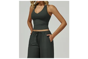 Lightweight Tie Back Workout Tank Top for Women V Neck Yoga Sleeveless Shirts Halter Camisole