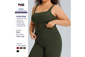 Wholesale New High Quality Gym Wear Custom Logo Breathable Plus Size Nylon/Spandex Four-Way Stretch Activewear Yoga Tank Top
